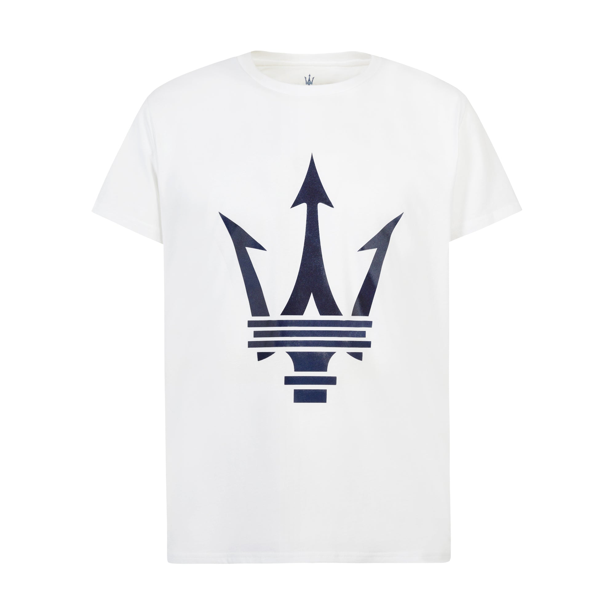 White Unisex T-Shirt with Maxi Maserati Trident - Main Image