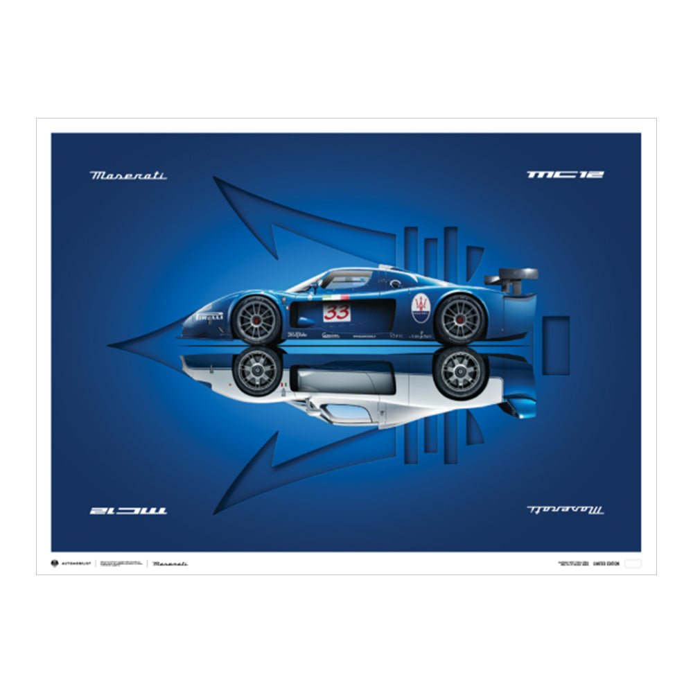 Design poster MC12 side view - Limited Edition – US - Maserati Store
