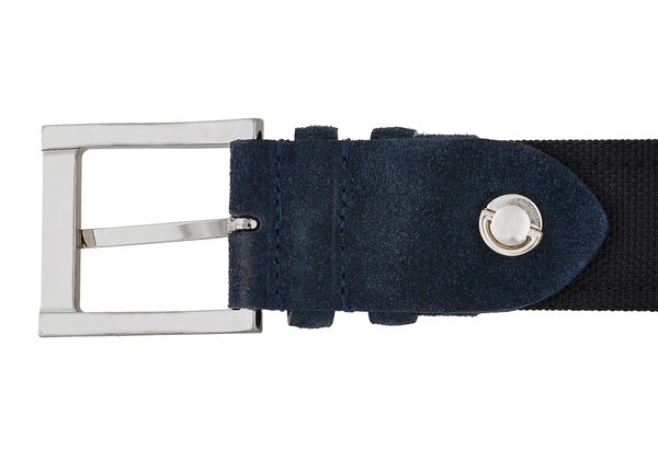 Men's dark blue suede belt