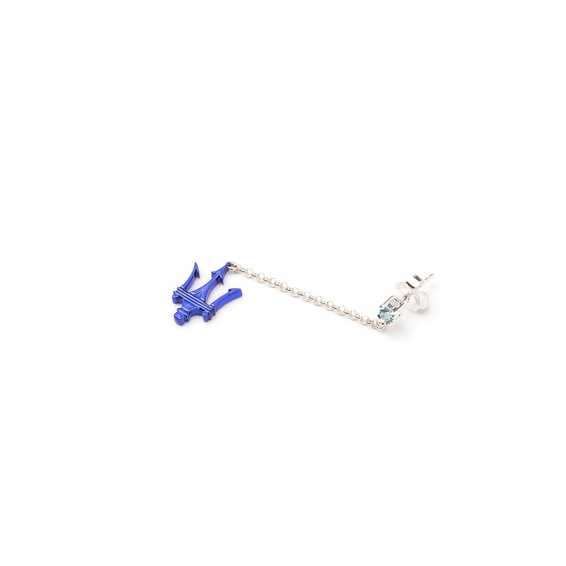Blue Trident Pendant Earrings
