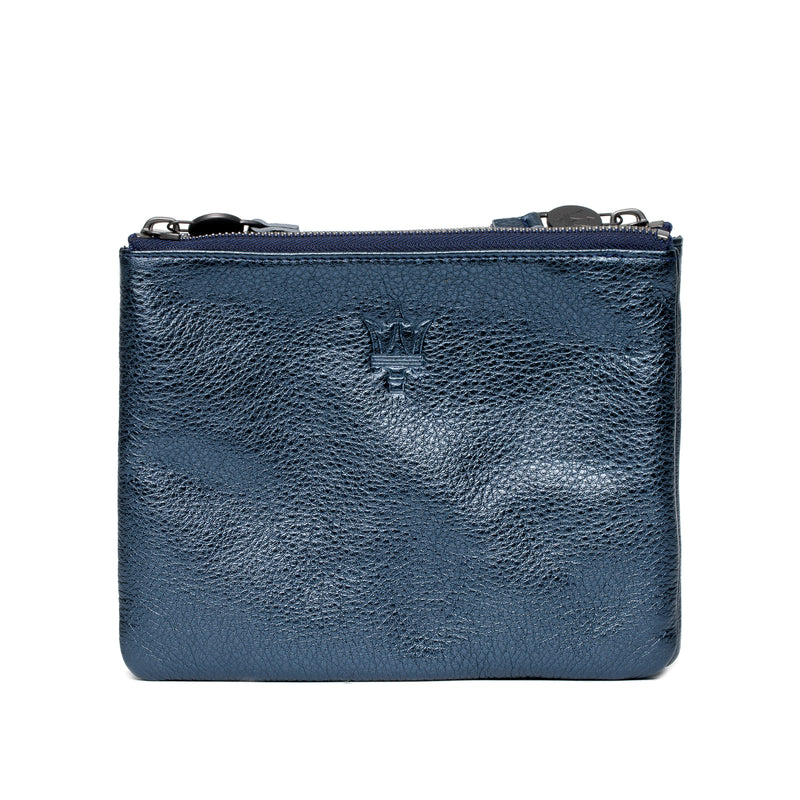 Blue LamÃ© Double Pouch