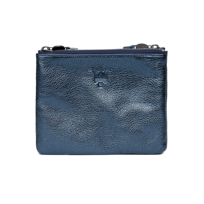 Blue LamÃ© Double Pouch