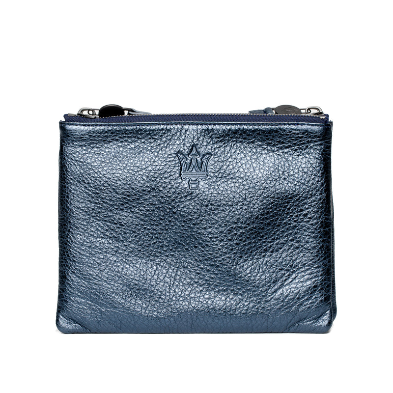 Blue LamÃ© Double Pouch