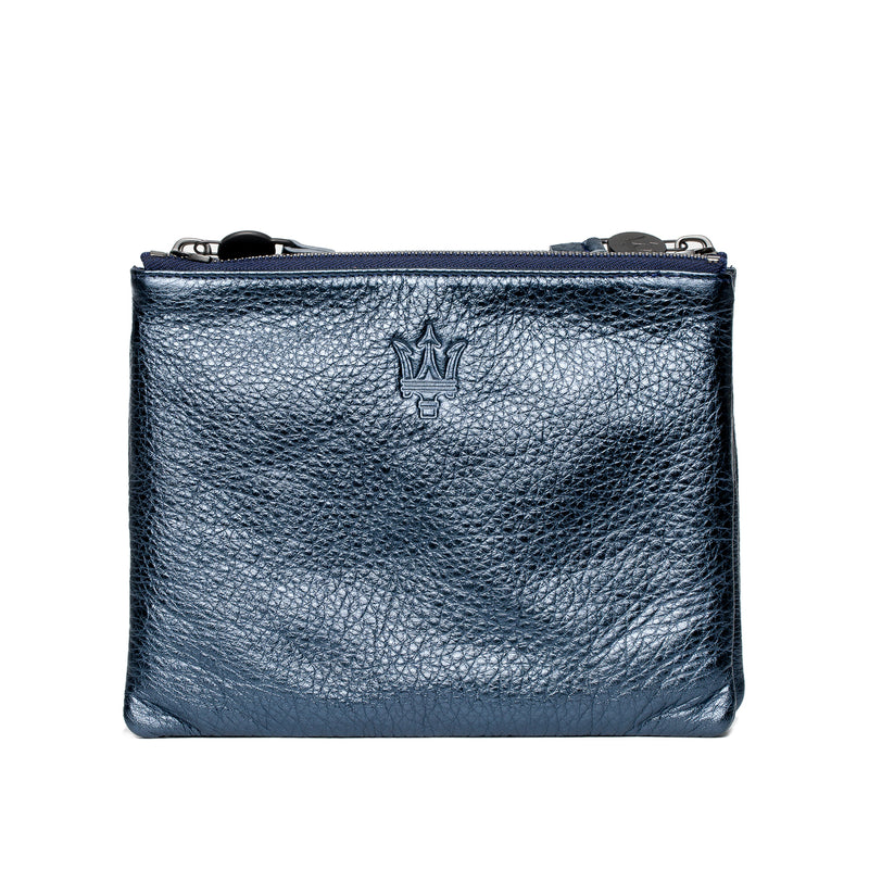Blue LamÃ© Double Pouch