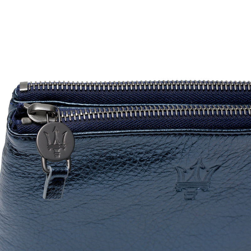 Blue LamÃ© Double Pouch
