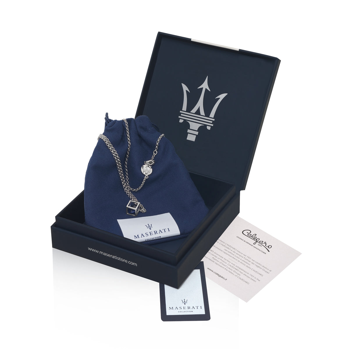 PENDANT NECKLACE WITH NATURAL BLUE STONES – US - Maserati Store