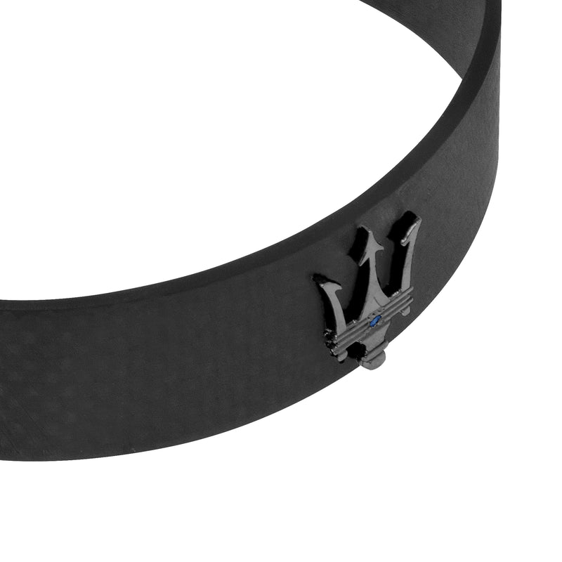 PULSERA DE CARBONO CON TRIDENTE NEGRO Y DIAMANTE