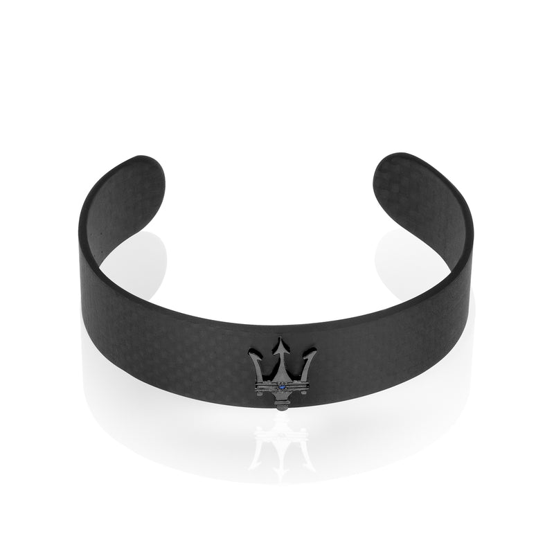 PULSERA DE CARBONO CON TRIDENTE NEGRO Y DIAMANTE