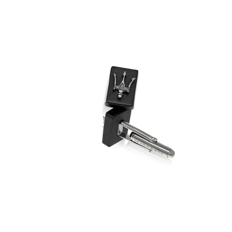 Rectangular carbon cufflinks