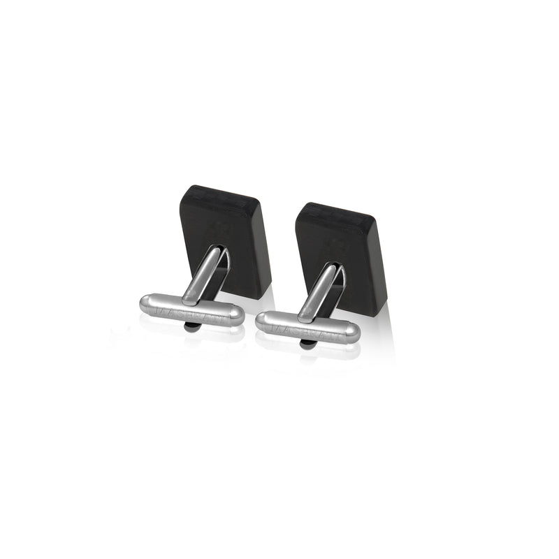 Rectangular carbon cufflinks