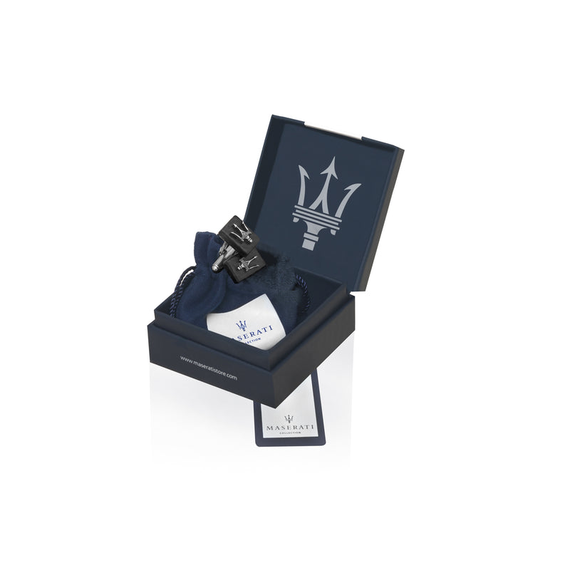 Rectangular carbon cufflinks