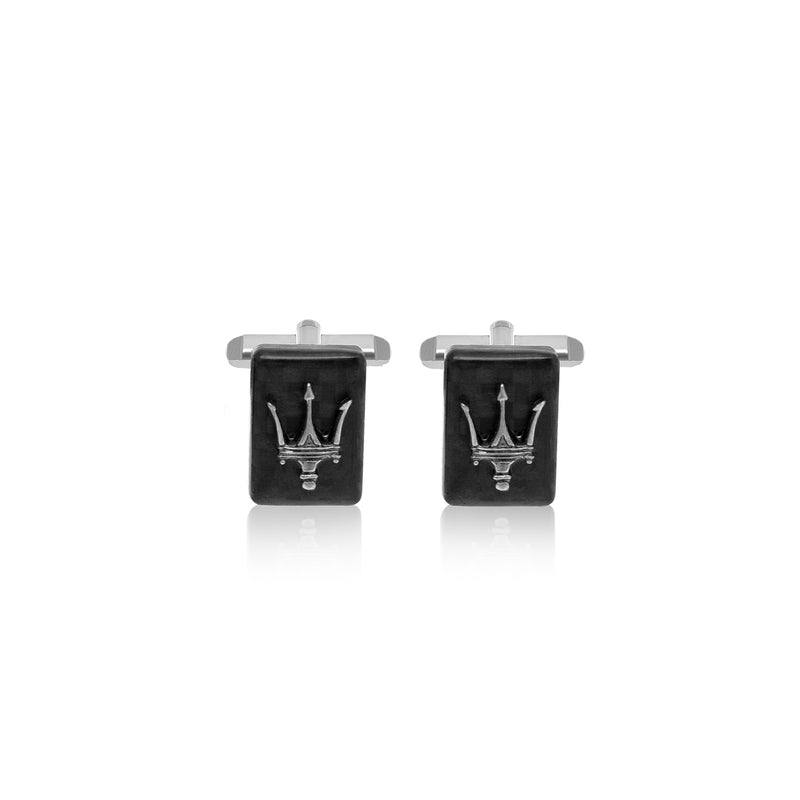 Rectangular carbon cufflinks