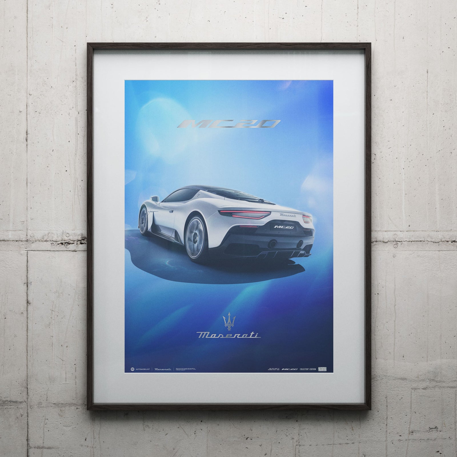 Design Poster MC20 Rear View Blue - Collector's Edition – US
