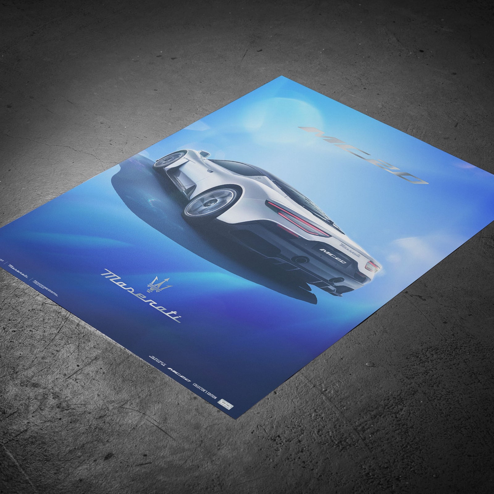 Design Poster MC20 Rear View Blue - Collector's Edition – US