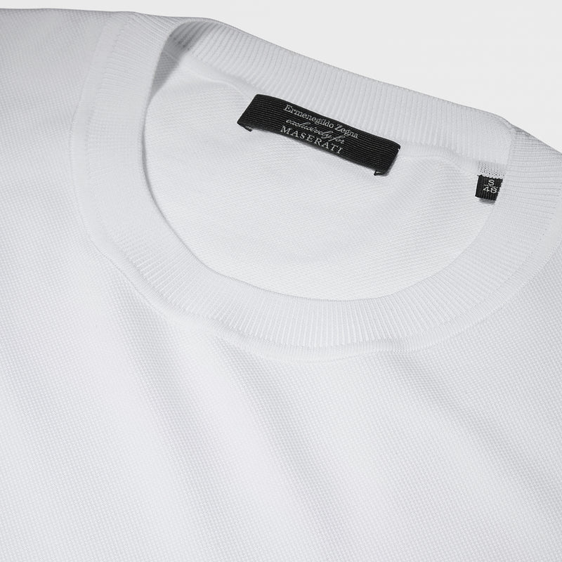 Zegna X Maserati Off White Cotton T- Shirt