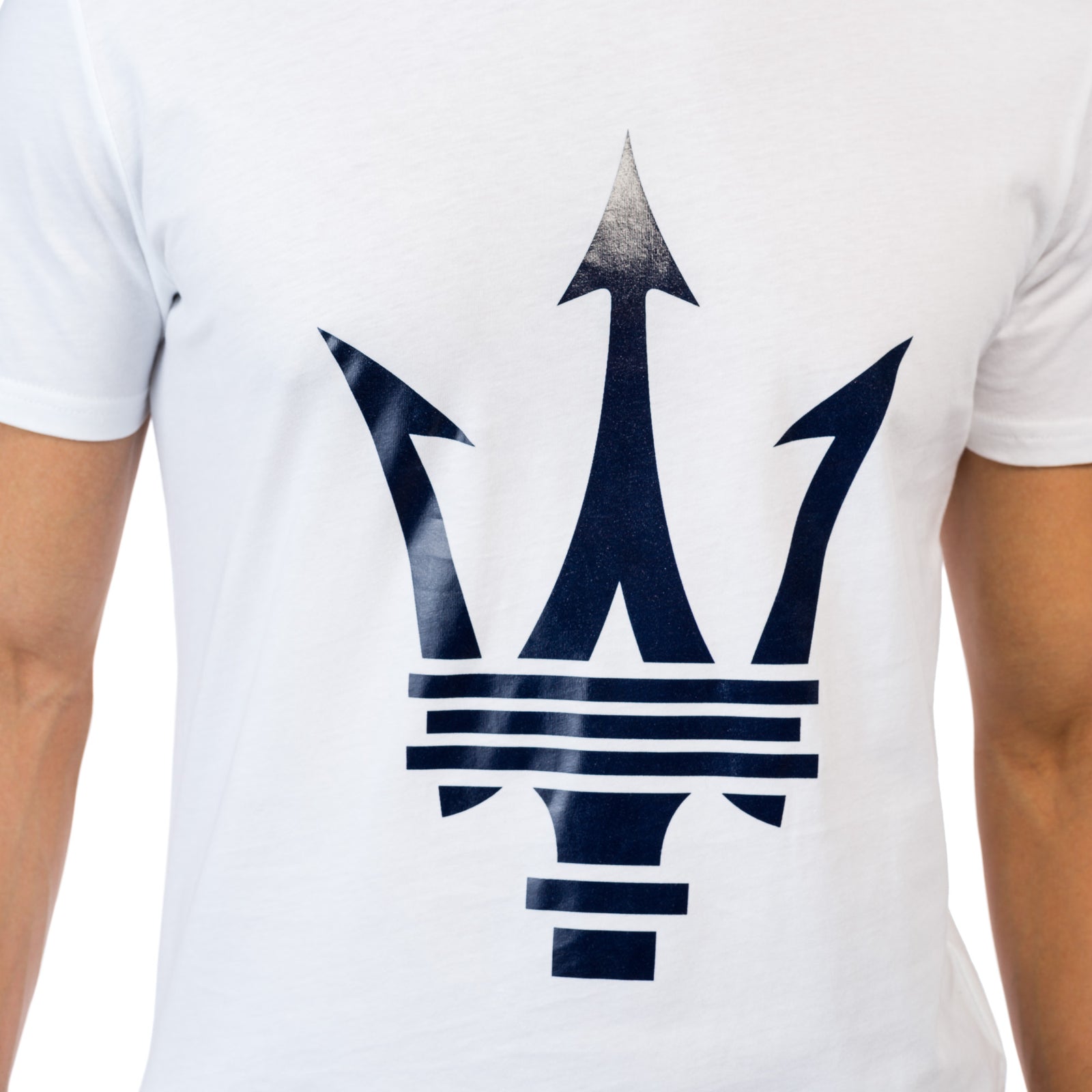 White Unisex T-Shirt with Maxi Maserati Trident – US - Maserati Store