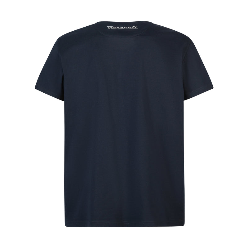 Blue Unisex T-shirt with Maxi Maserati Trident - Paint Limited Edition