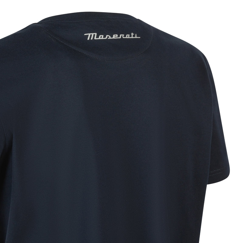 Blue Unisex T-shirt with Maxi Maserati Trident - Paint Limited Edition