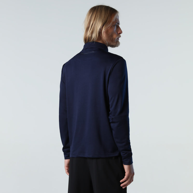 Blue Recycled piqué polo shirt