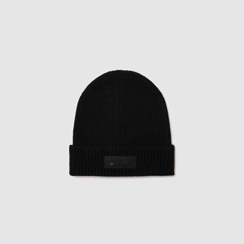 Black wool ribbed Hat