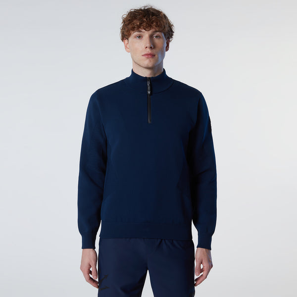 Navy Blue Half-zip Sweatshirt