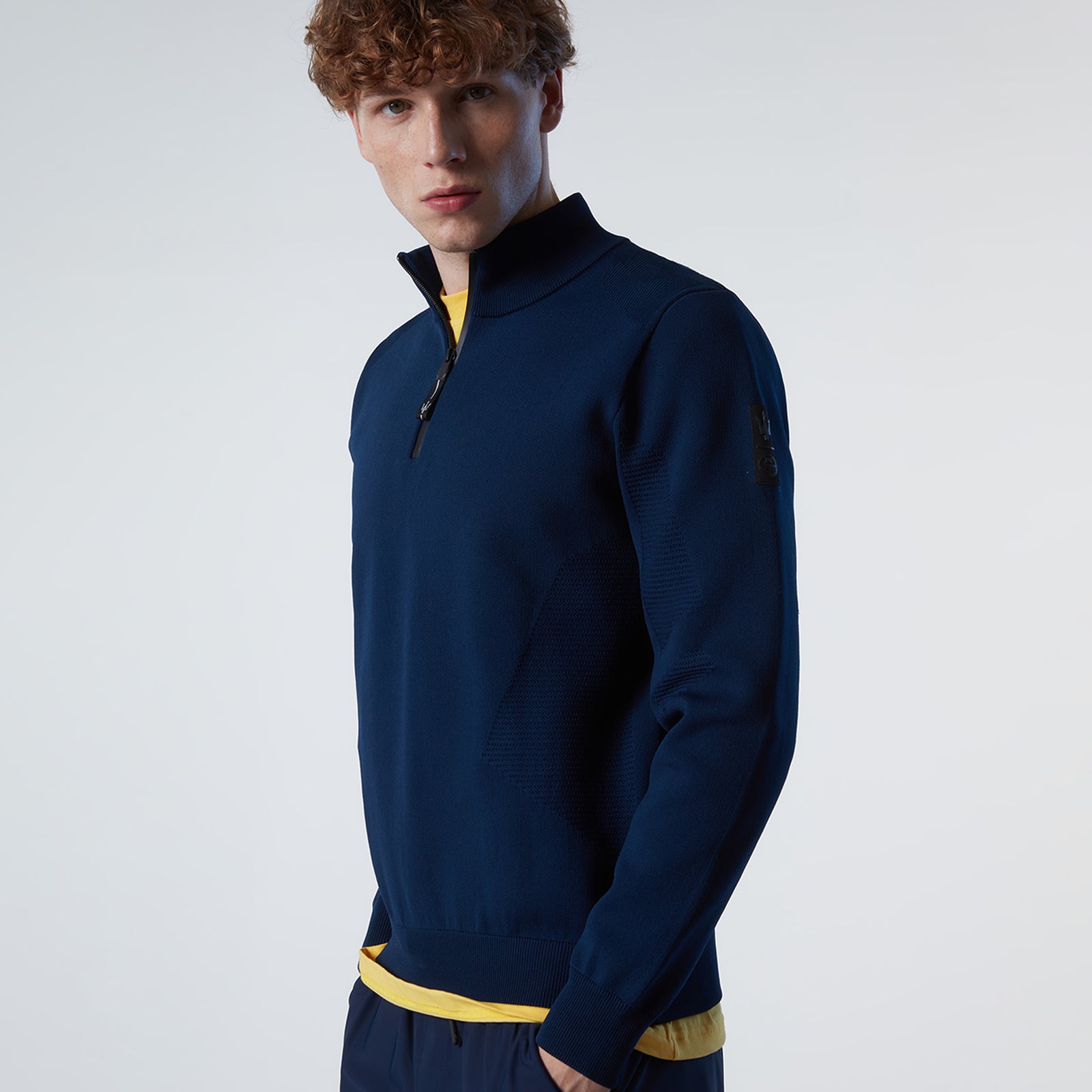 Navy Blue Half-zip Sweatshirt – US - Maserati Store