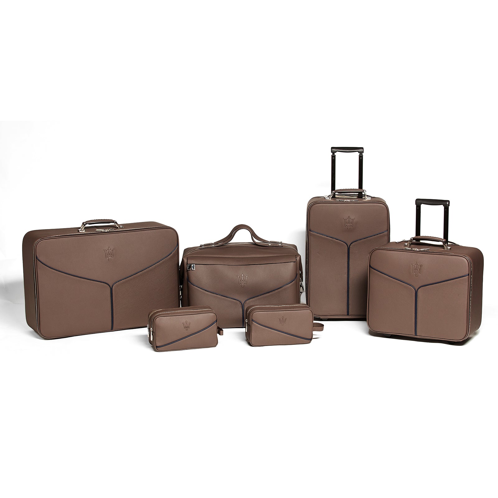 Luggage Set Tortora Leather / Blue Lining - Quattroporte – US