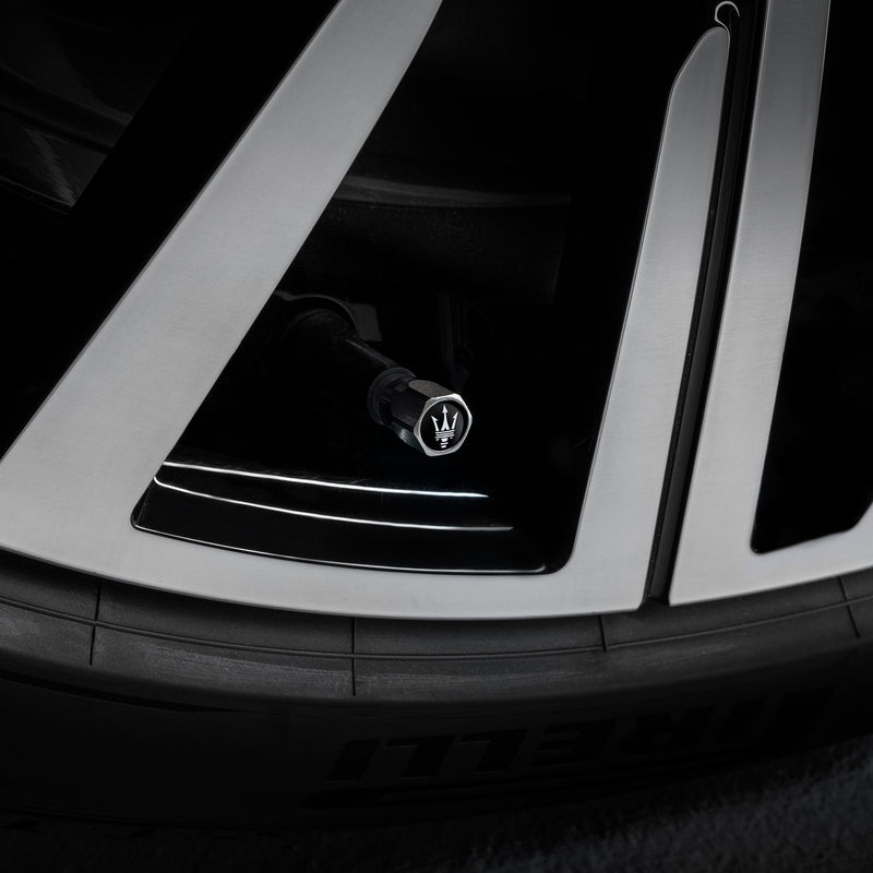  Bouchon de valve en fibre de carbone pour pneu Maserati - Noir